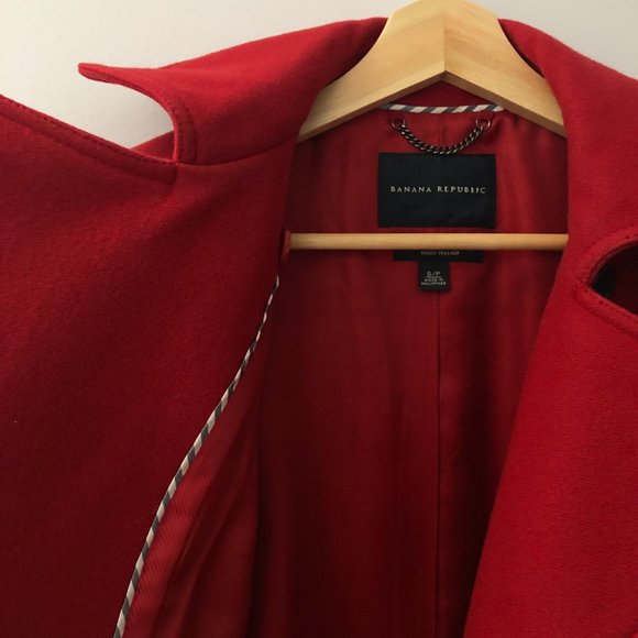 Banana Republic cherry red wool peacoat (S) - Picture 5 of 8